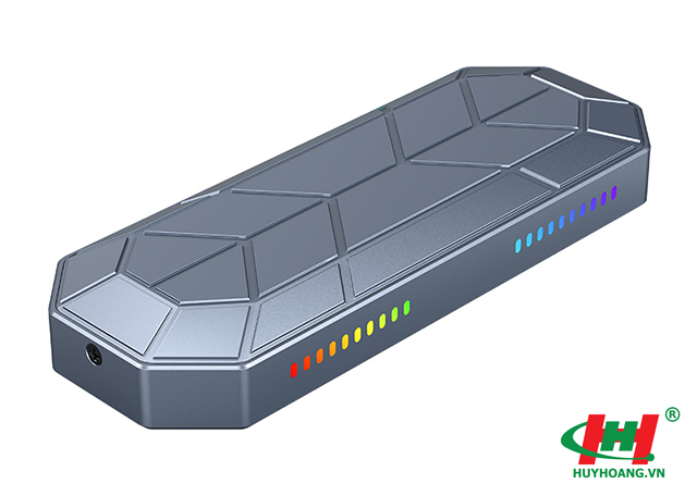 Hộp ổ cứng SSD ORICO M2VG01-C3-GY RGB NVMe M.2 SSD USB3 và Type-C Tốc độ 10Gbps