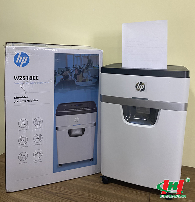 Máy hủy tài liệu HP W2518CC (Hủy sợi,  18 tờ,  25 lít)