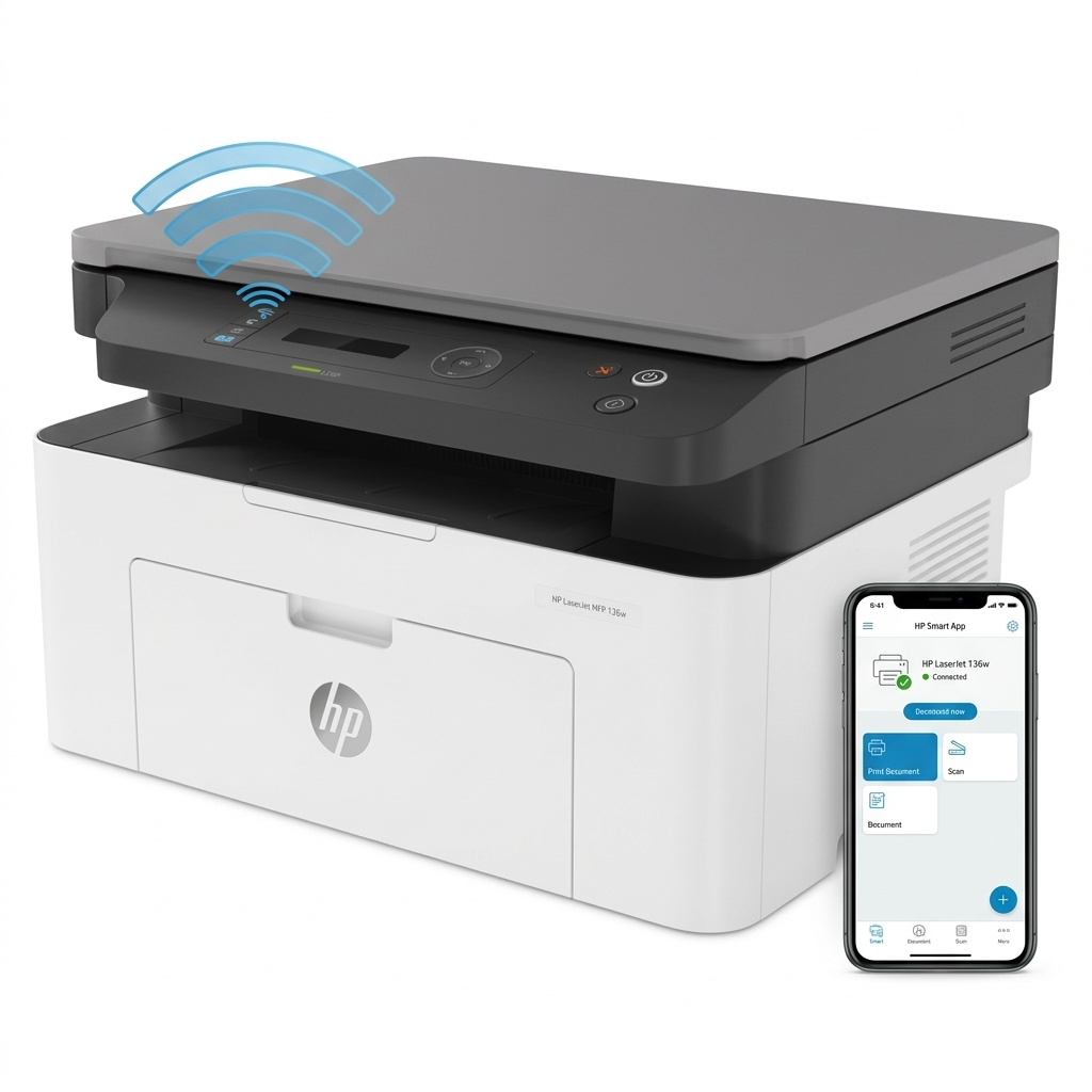 Biểu tượng kết nối Wi-Fi và in từ điện thoại di động