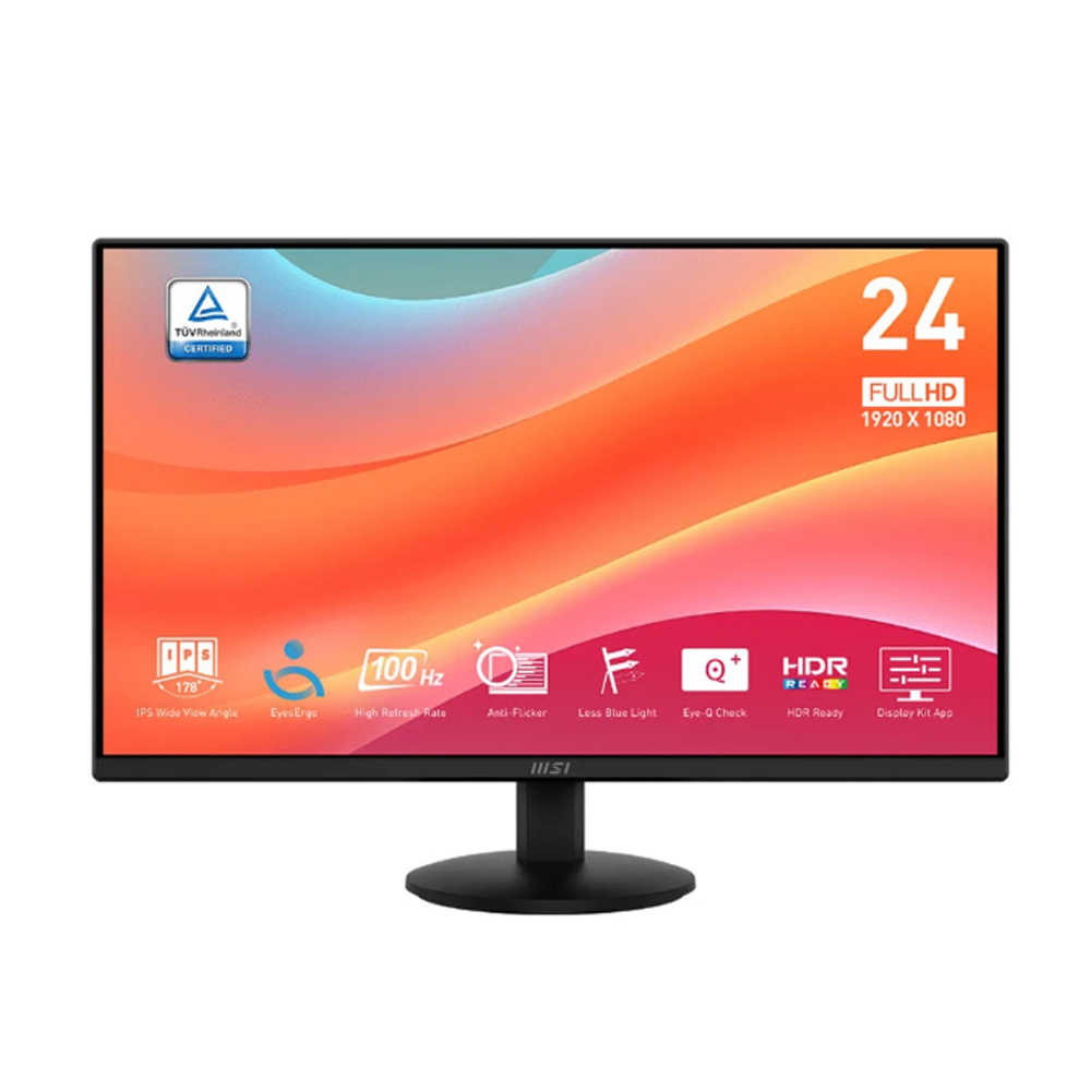 Màn hình MSI PRO MP242L (23.8Inch/ Full HD/ 1ms/ 100HZ/ 250cd/m2/ IPS) 1 x HDMI 1.4b (FHD@100Hz),  1 x DisplayPort 1.2a,  1 x Headphone-out