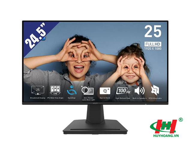 Màn hình LCD MSI 24.5inch PRO MP252 (1920 x 1080/ IPS/ 100Hz/ 1ms (MPRT)) 1 x DisplayPort 1.2a,  1 x HDMI 1.4b