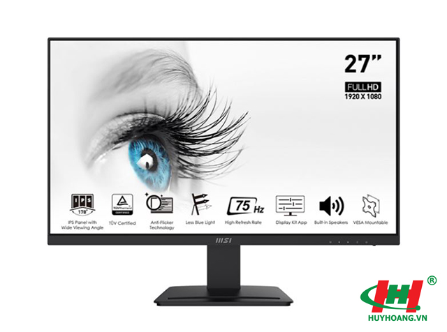 Màn hình vi tính 27 inch MSI Pro MP273 | Full HD,  IPS,  75Hz,  5ms,  Phẳng,  1 x DisplayPort 1.2a,  1 x HDMI 1.4