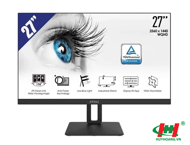 Màn hình vi tính 27 inch MSI Pro MP273QP (27 inch/ 2K/ IPS/ 75Hz/ 350nits/ HDMI+DP/ Phẳng)