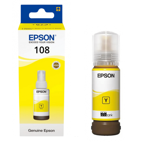 Mực máy in Epson L8050 C13T09C44A Epson 108 EcoTank Yellow Ink Bottle - chính hãng