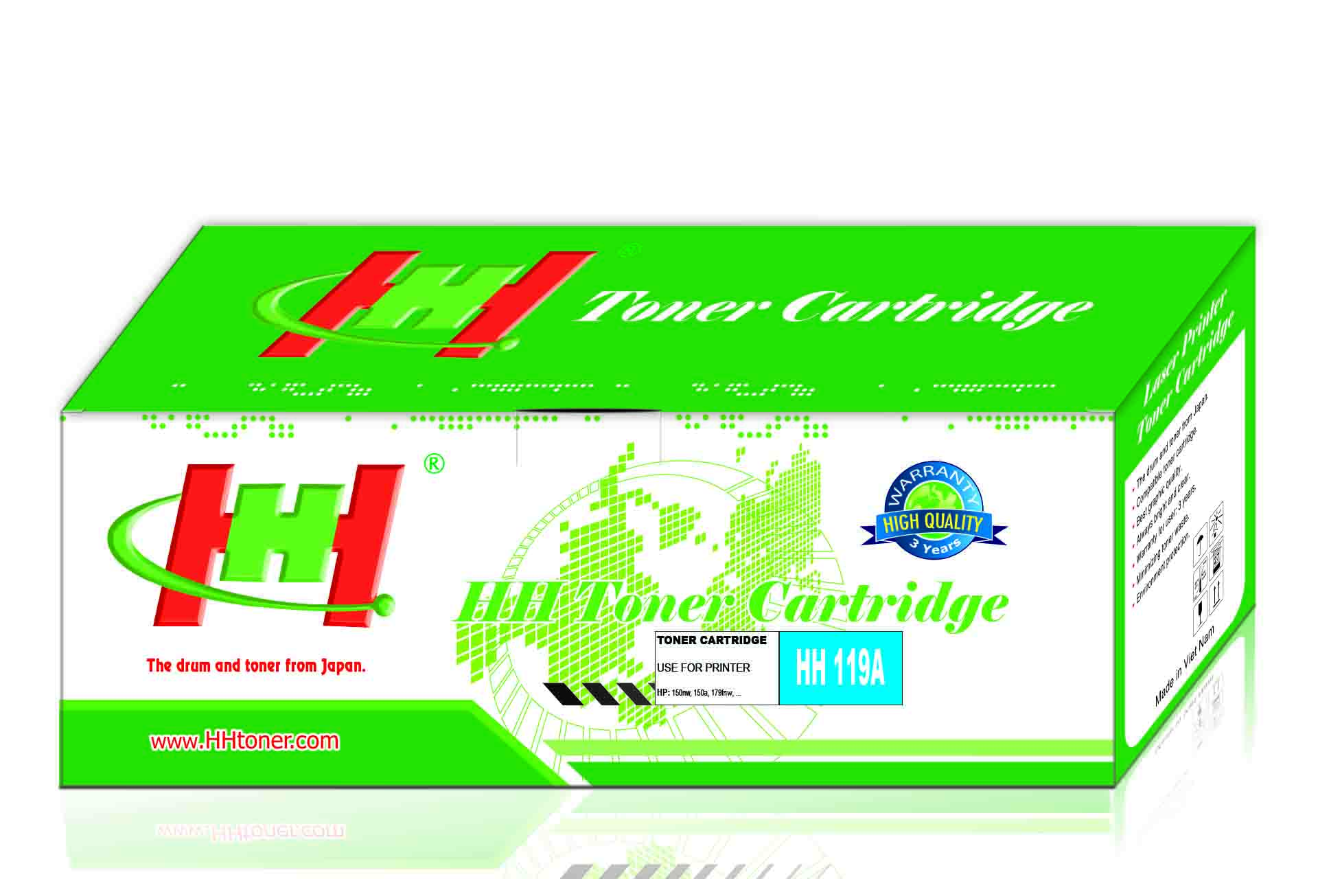 Mực máy in HP 150nw 150A 179fnw 178mw HH 119A Cyan (W2091A) Thương hiệu