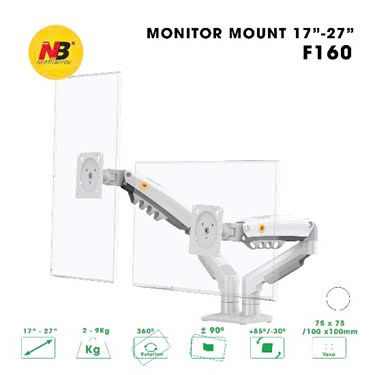 Giá đỡ Màn Hình Arm Monitor NB-F160 Trắng 17-27 inch (Treo 2 màn hình)