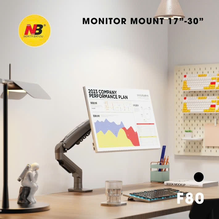 Giá đỡ Màn Hình Arm Monitor NB-F80 Đen Xám 17-30 inch