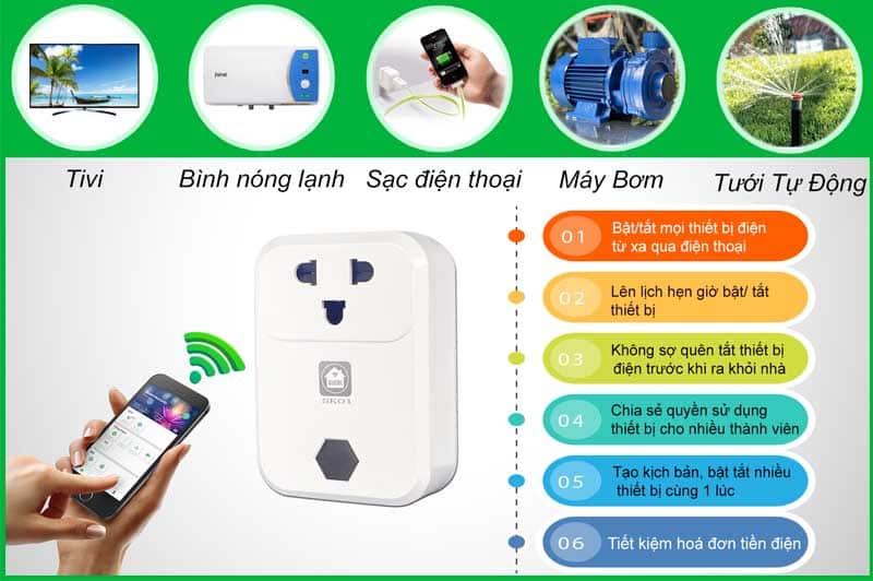 [Ổ cắm thông minh wifi Hunonic SK01] Wifi Điều khiển từ xa qua điện thoại 10