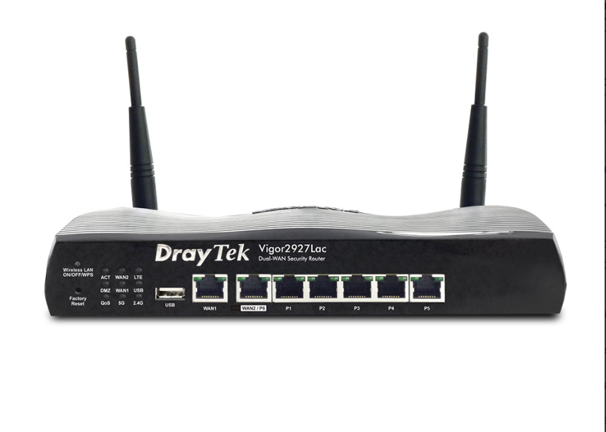 Router DrayTek Vigor2927LAC | Cân Bằng Tải Dual-WAN | Tích Hợp 4G LTE | WiFi AC1300 | 150 User