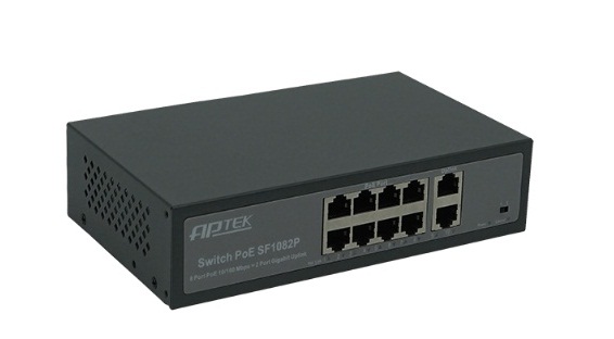Switch 8 port PoE APTEK SF1082P - 2 Uplink Gigabit