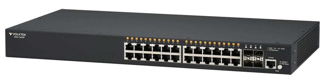 Switch Volktek NSH-3428P - 24 Port Gigabit PoE Full L2 Managed Switch