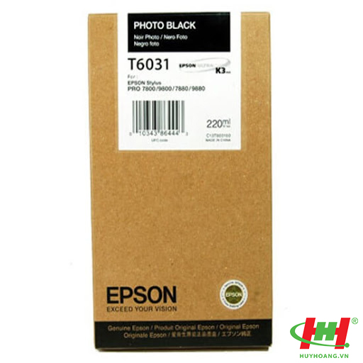 Mực in Epson T6031 Photo Black Cartridge (220ml) (C13T603100)