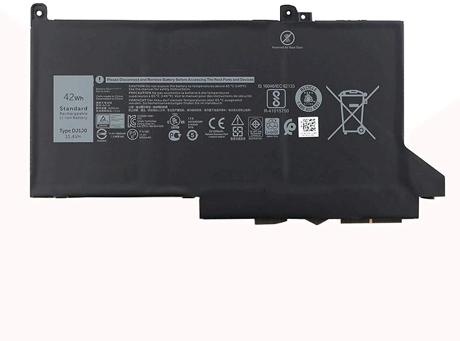 Pin laptop Dell Latitude 7280 7290 7390 7480 7480 E7280 E7390 E7480 E7490,  DJ1J0 DM6WC 2X39G F3YGT NGẮN 42WH