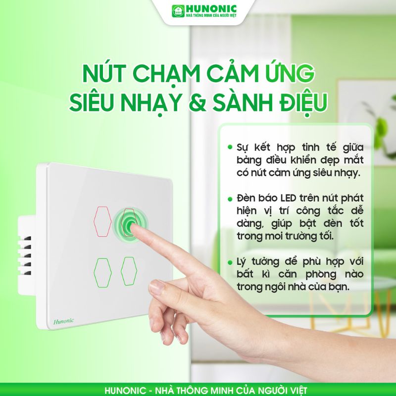 tính năng công tắc hunonic datic  Công Tắc Cảm Ứng 1 Nút Wifi Hunonic Datic Màu Trắng 10