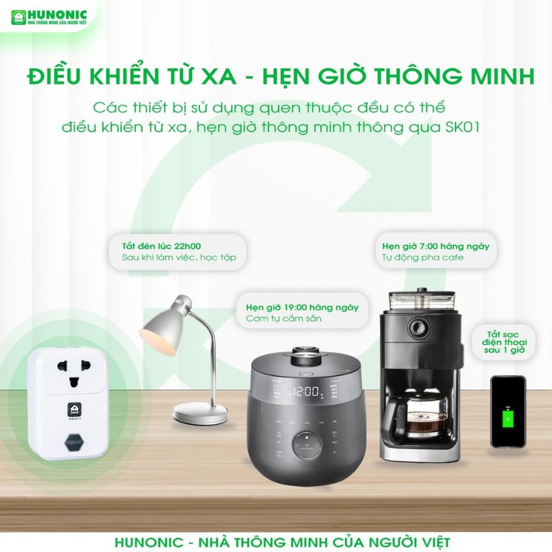 [Ổ cắm thông minh wifi Hunonic SK01] Wifi Điều khiển từ xa qua điện thoại 12