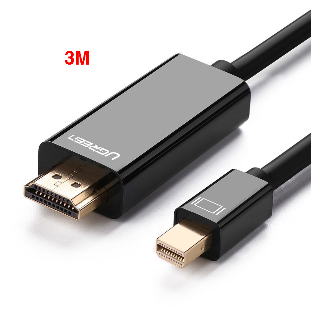 Cáp Mini DisplayPort (Thunderbolt) to HDMI 3M Hỗ Trợ 4k*2K Ugreen 10455 (Màu Đen)