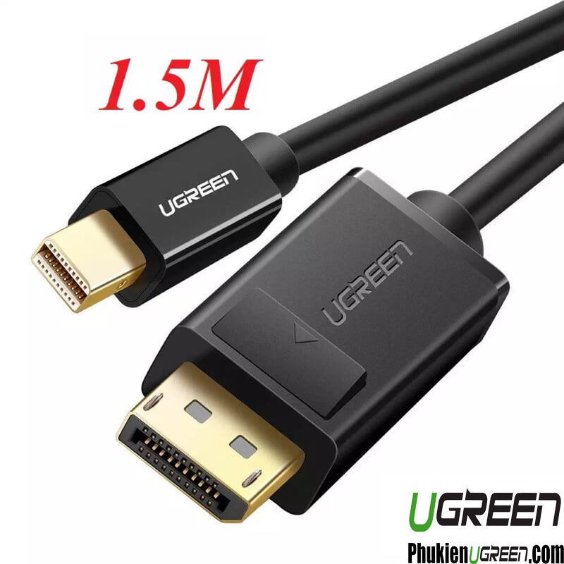 Cáp chuyển Mini Displayport To Displayport 4K@60Hz dài 1.5M Ugreen 10477 ( Màu Đen)