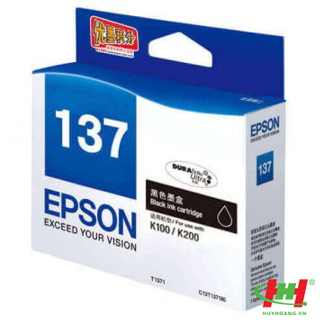 Mực in Phun EPSON T1371 Black - Màu đen - Cho máy Epson K100,  K200,  K300
