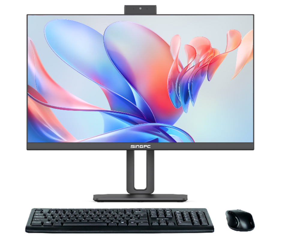Máy tính All In One SingPC M24Ei31282-W ( i3-12100,  DDR4 8GB 3200,  SSD 256GB M2 NVME,  WL,  BL,  Loa,  WC,  Win 11 Pro,  SingPc 23.8inch FHD xoay,  KB+M,  2 Years)