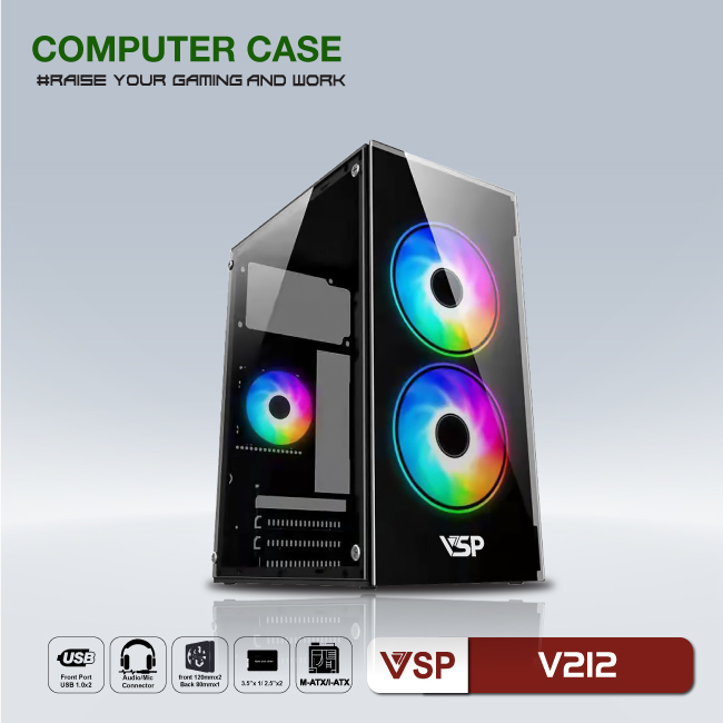 Case VSP home and Gaming V212 - Black