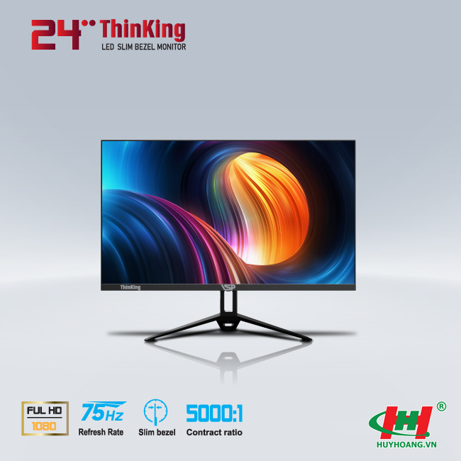 Màn hình LCD LED tràn viền Slim Bezel VSP V2408S - Black,  1920 x 1080,  75hz,  2ms  VG1/ A x HDMI x1