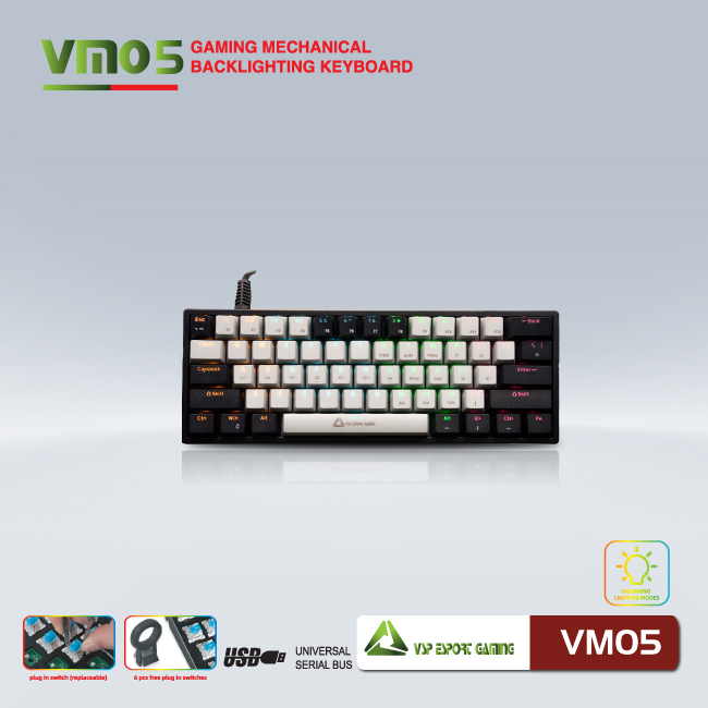 Bàn phím VSP eSport Gaming VM05 Black-Gray