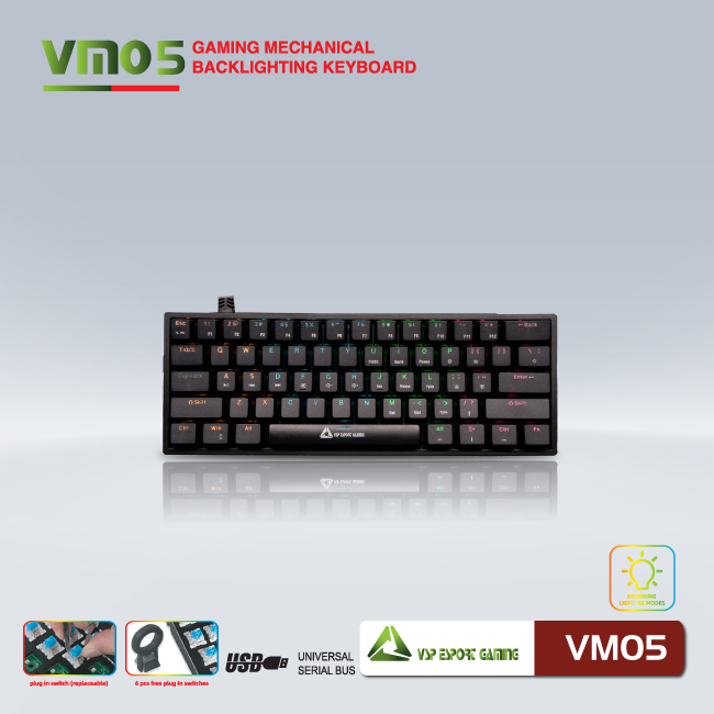 Bàn phím VSP eSport Gaming VM05 BLACK