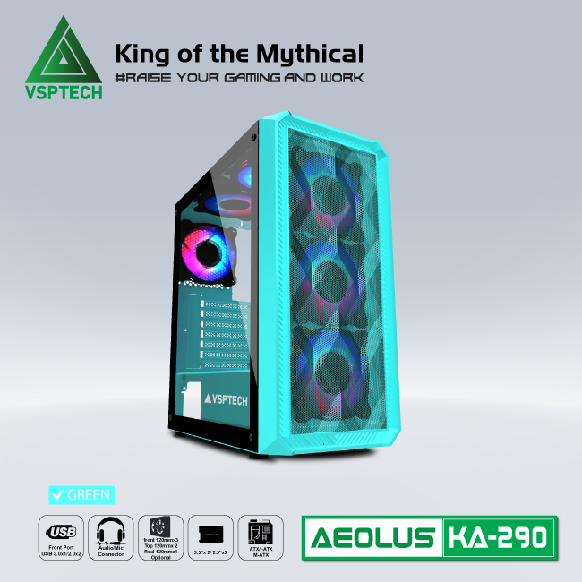 Case Gaming VSPTECH KA290 - GREEN