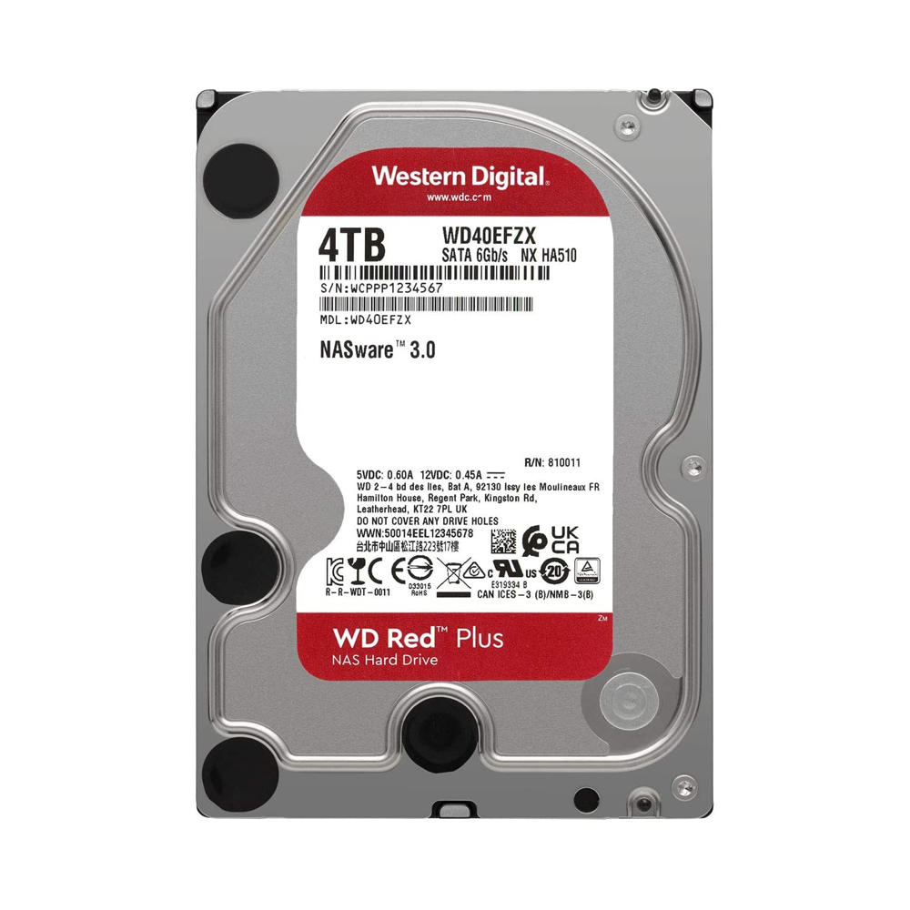 Ổ cứng gắn trong DESKTOP WD 4TB Red Plus SATA 3.5,  RPM 5400,  128MB
