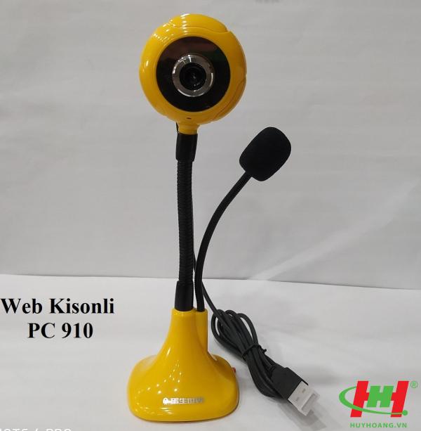 Webcam Kisonli PC910 (Chân cao,  để bàn,  có mic)